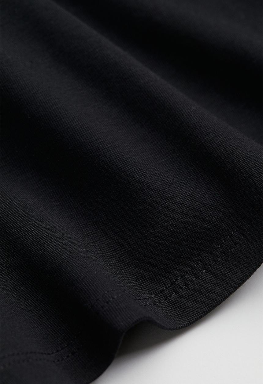H&M - Flared cotton jersey skirt - black