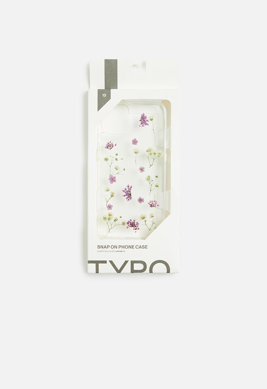 Typo - snap on phone case iphone 12/ 12 pro-trapped purple micro flower