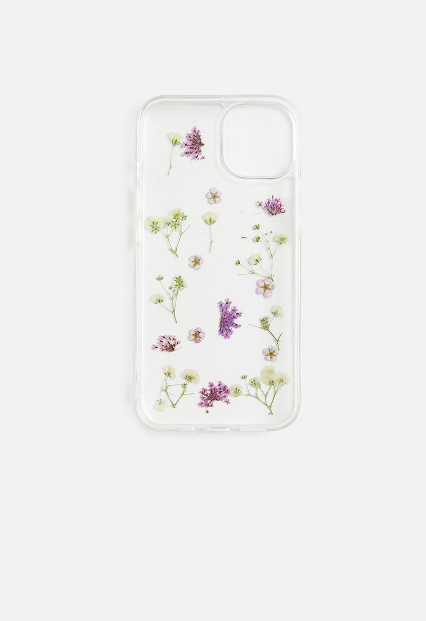 Typo - snap on phone case iphone 12/ 12 pro-trapped purple micro flower