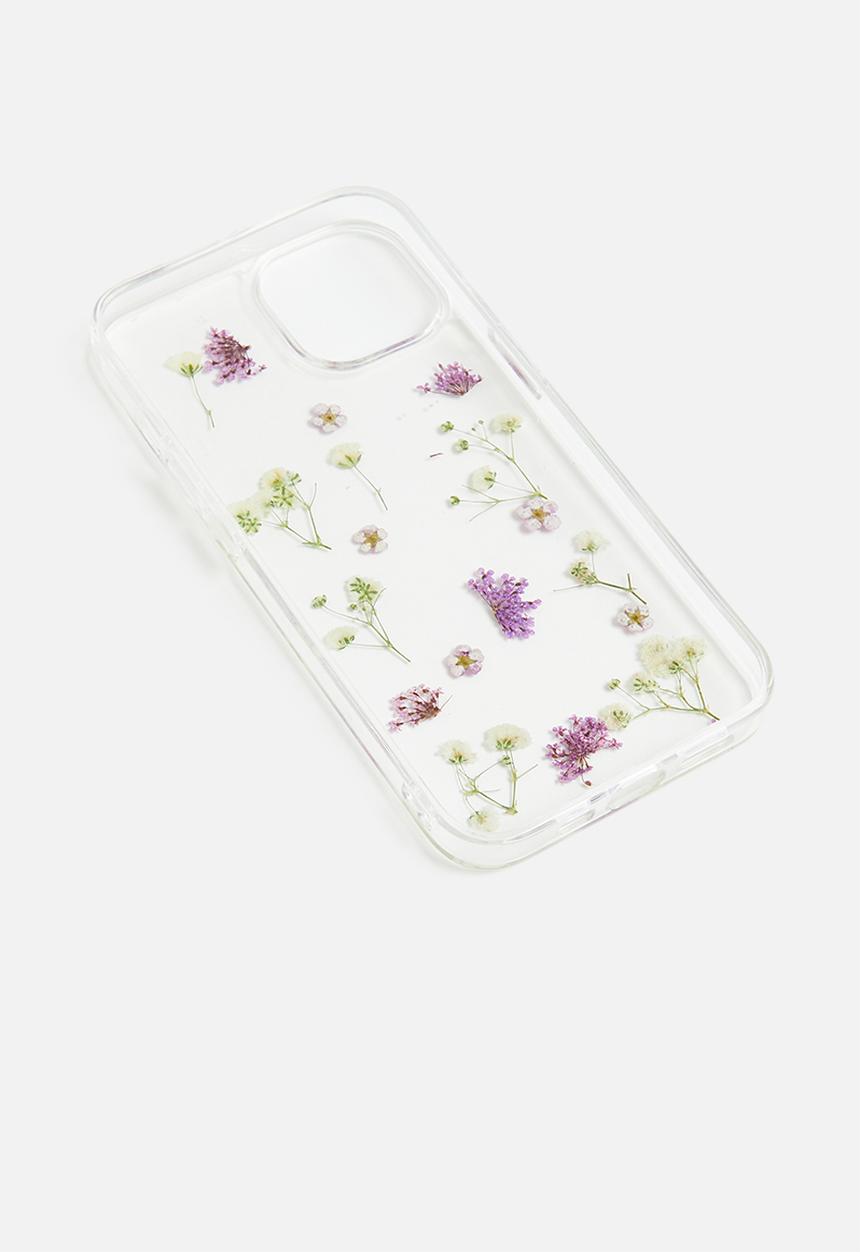 Typo - snap on phone case iphone 12/ 12 pro-trapped purple micro flower