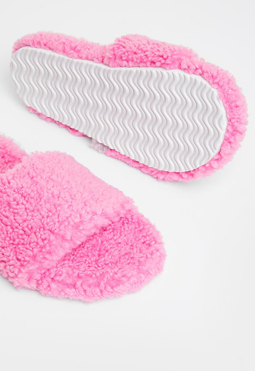 Cotton On - Teddy slipper slide - prism pink