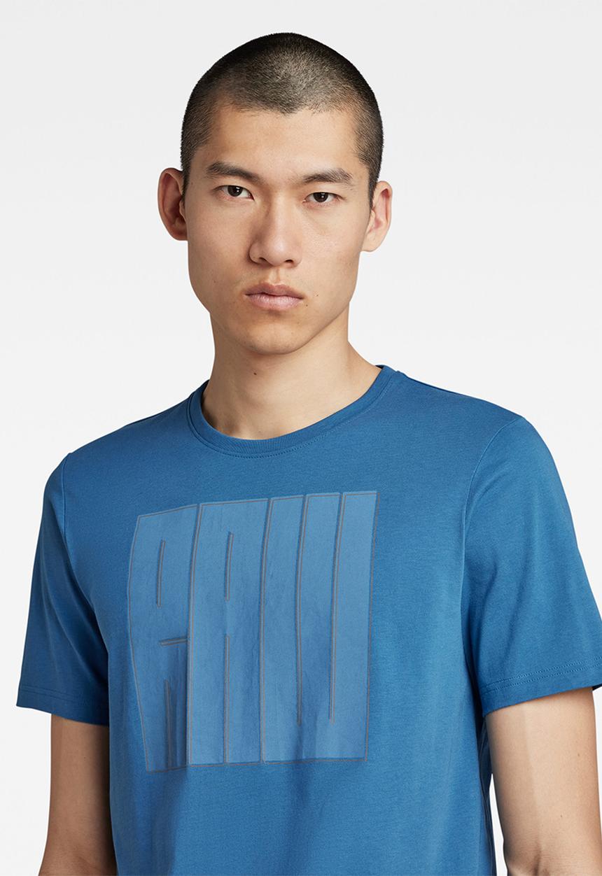 G-STAR - Typography raw slim r t - retro blue