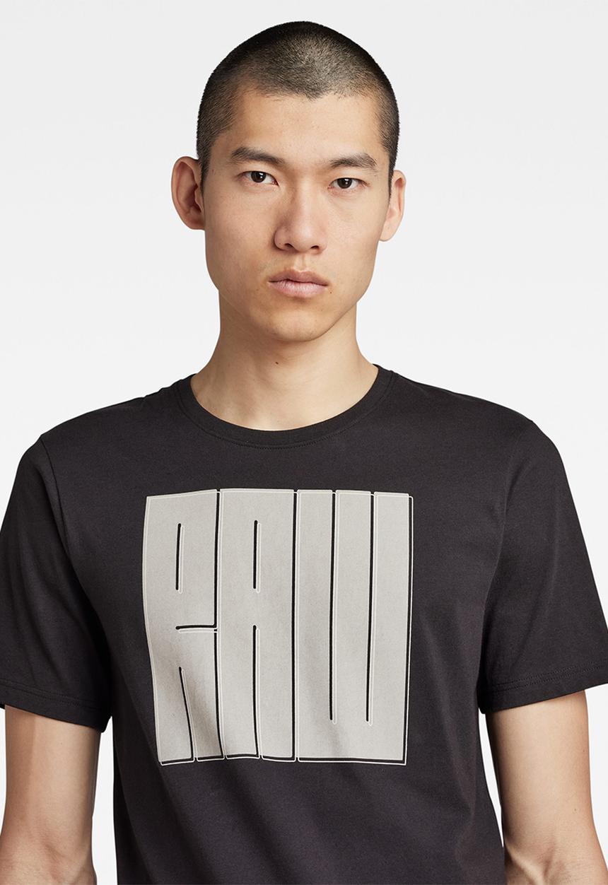 G-STAR - Typography raw slim r t - dark black