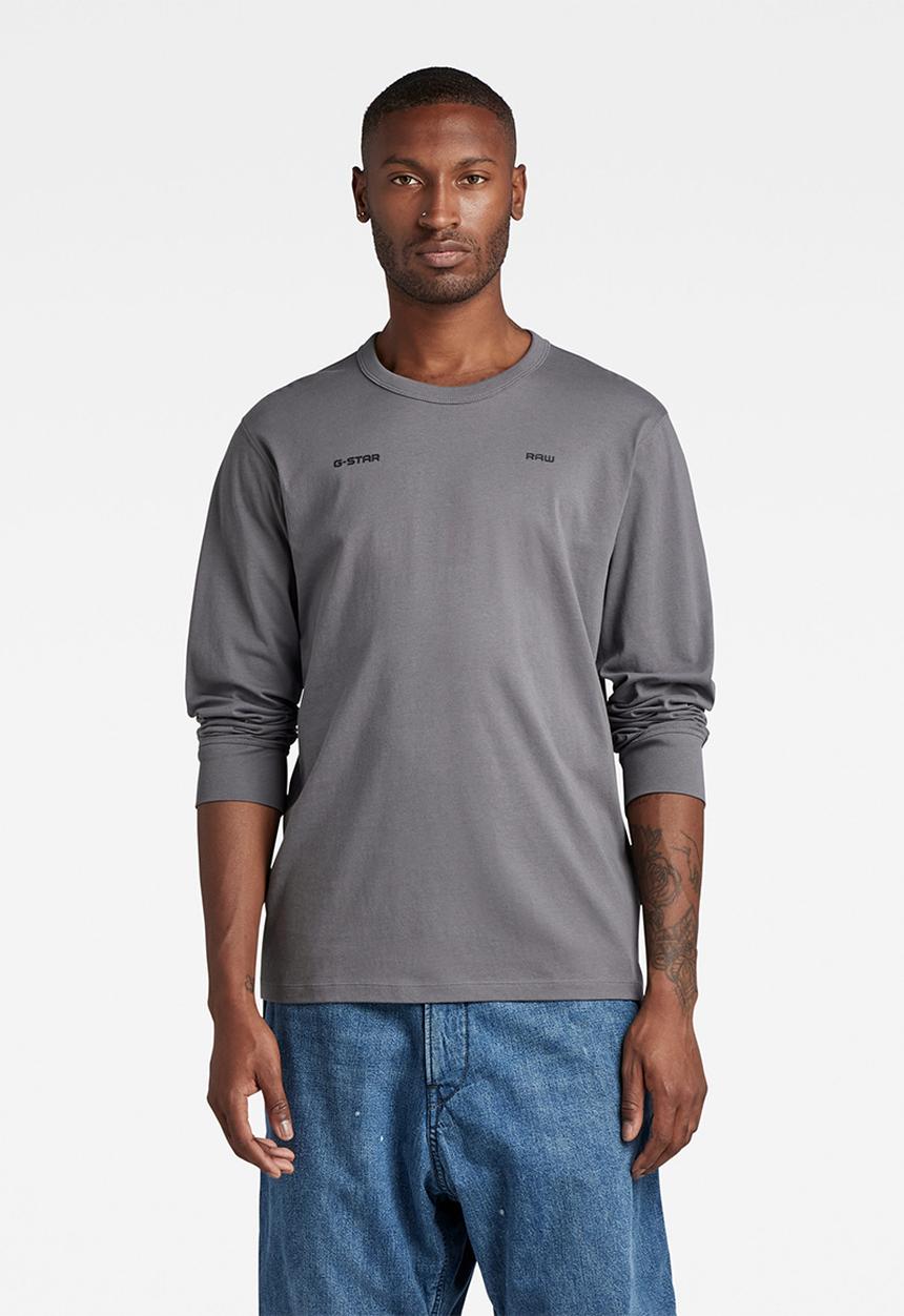 G-STAR - Back double logo tape r t l\s - granite