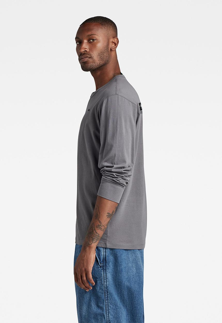 G-STAR - Back double logo tape r t l\s - granite