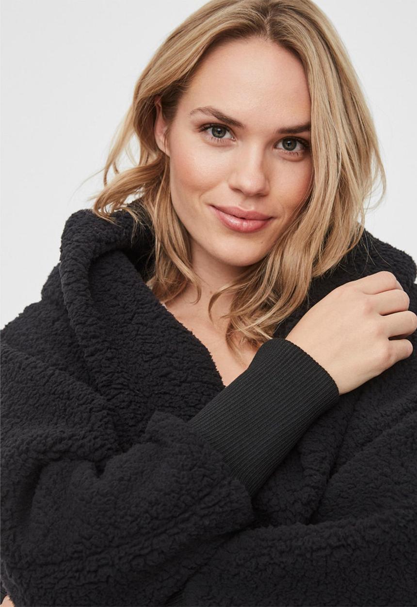 Noisy May - Cuddle long sleeve coatigan - black