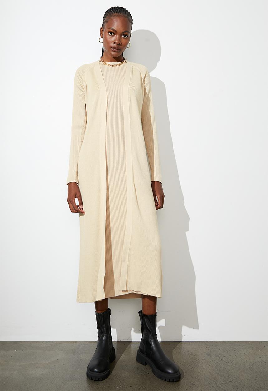 Superbalist - Fine rib midi cardigan - oatmeal