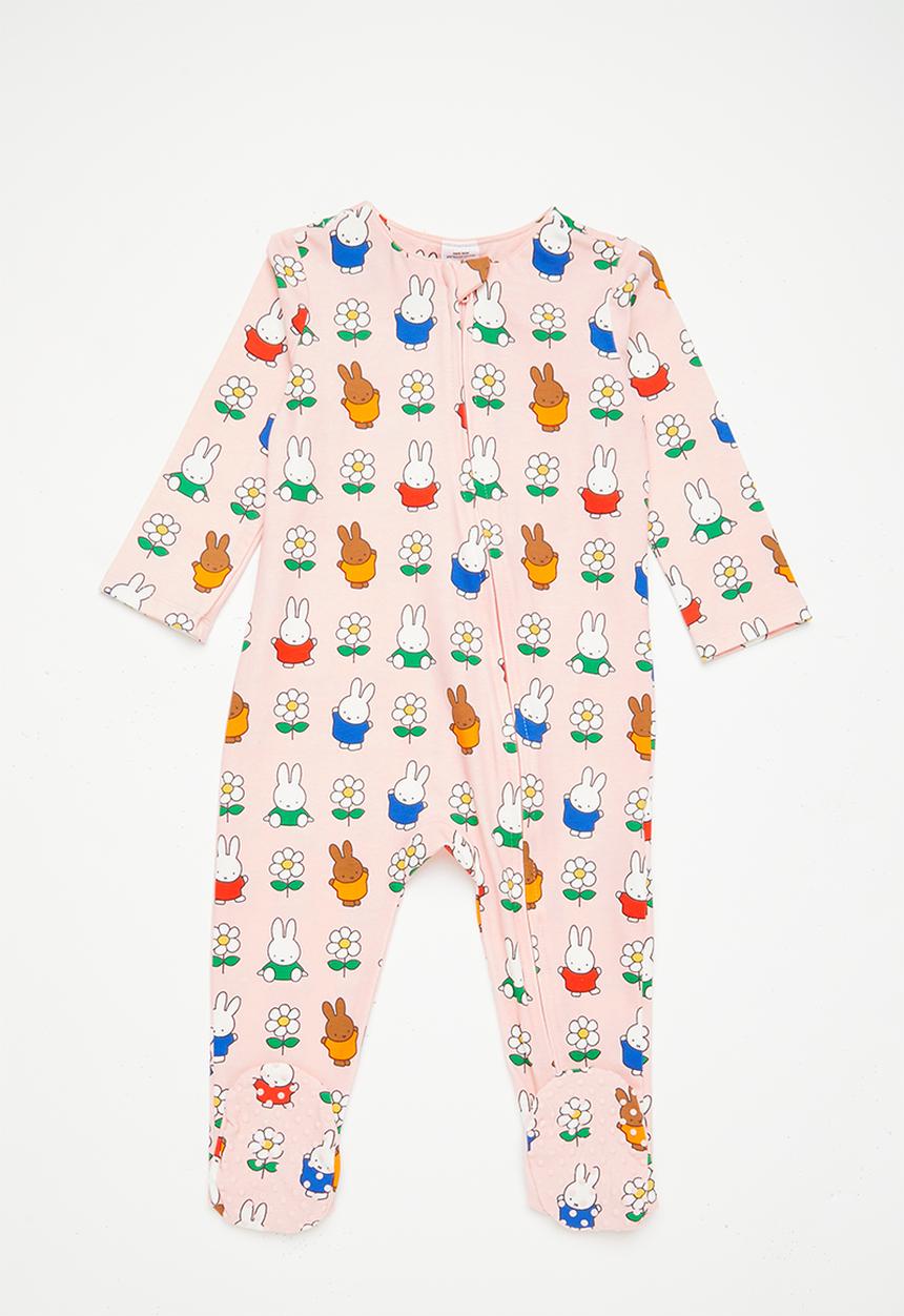 Cotton On - The long sleeve zip romper - lcn-lcn miff pinky/daisy miffy