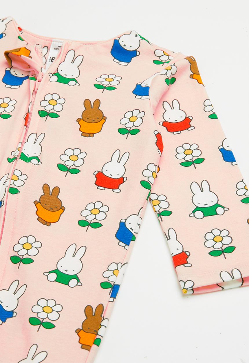 Cotton On - The long sleeve zip romper - lcn-lcn miff pinky/daisy miffy