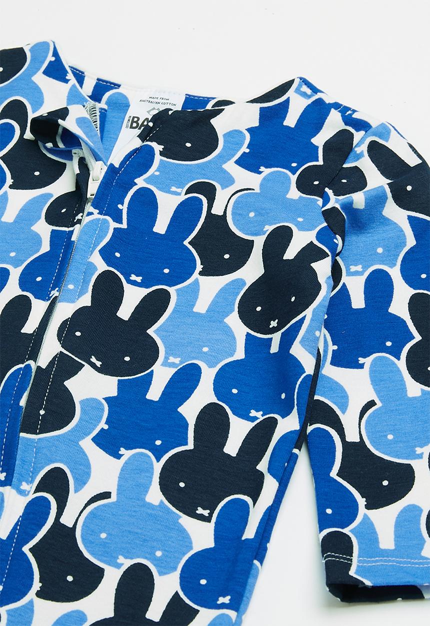Cotton On - The long sleeve zip romper - lcn-lcn miff vanilla/blue mono miffy