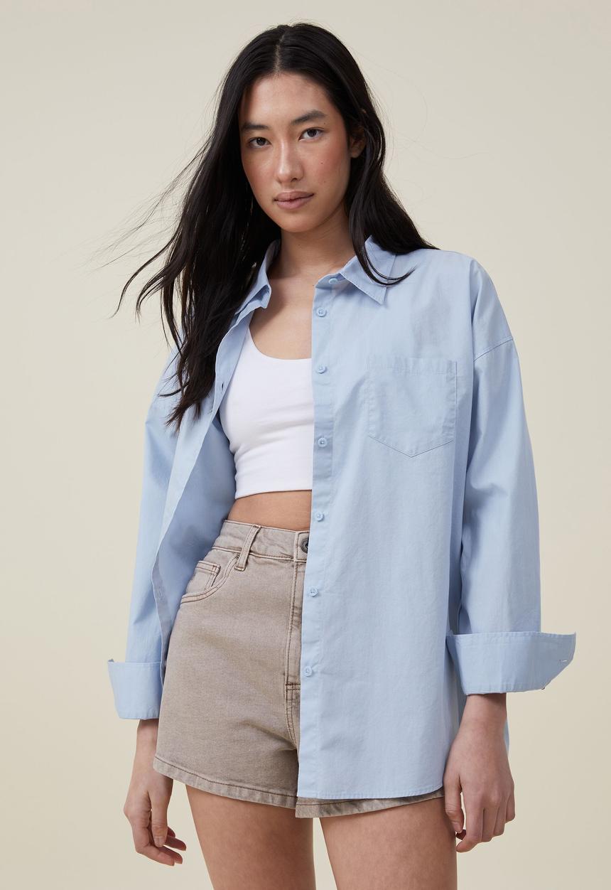 Cotton On - dad shirt - shoreline blue