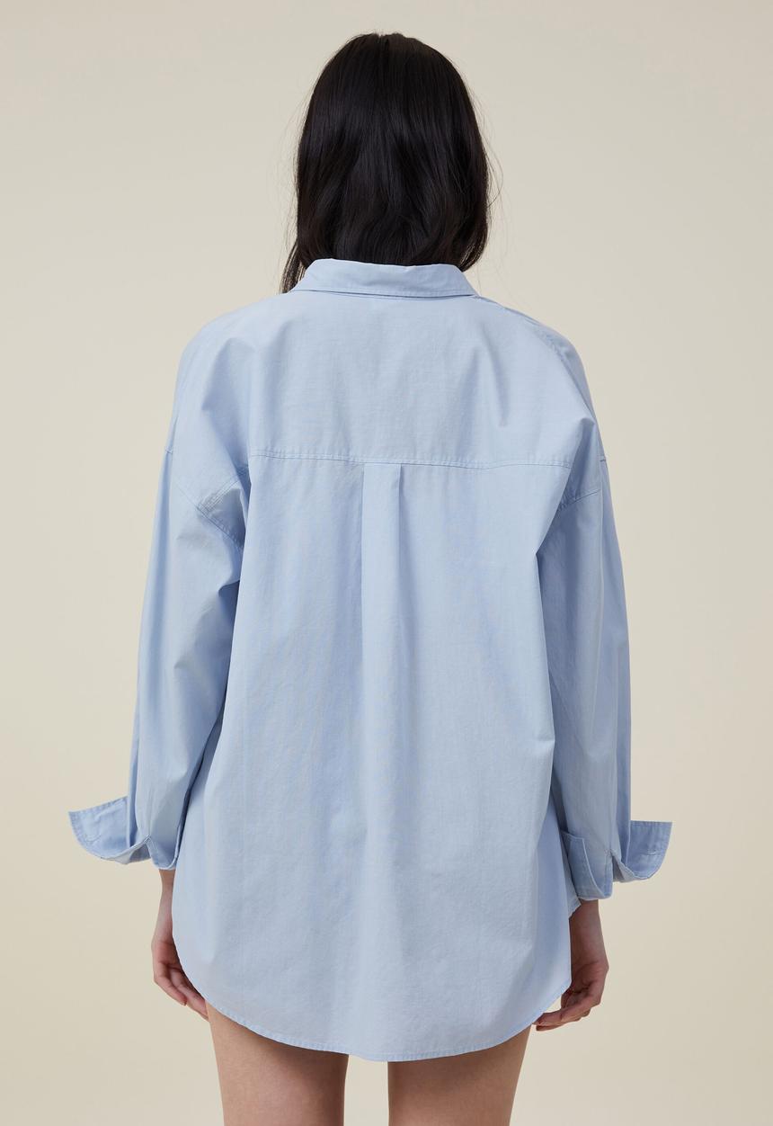 Cotton On - dad shirt - shoreline blue