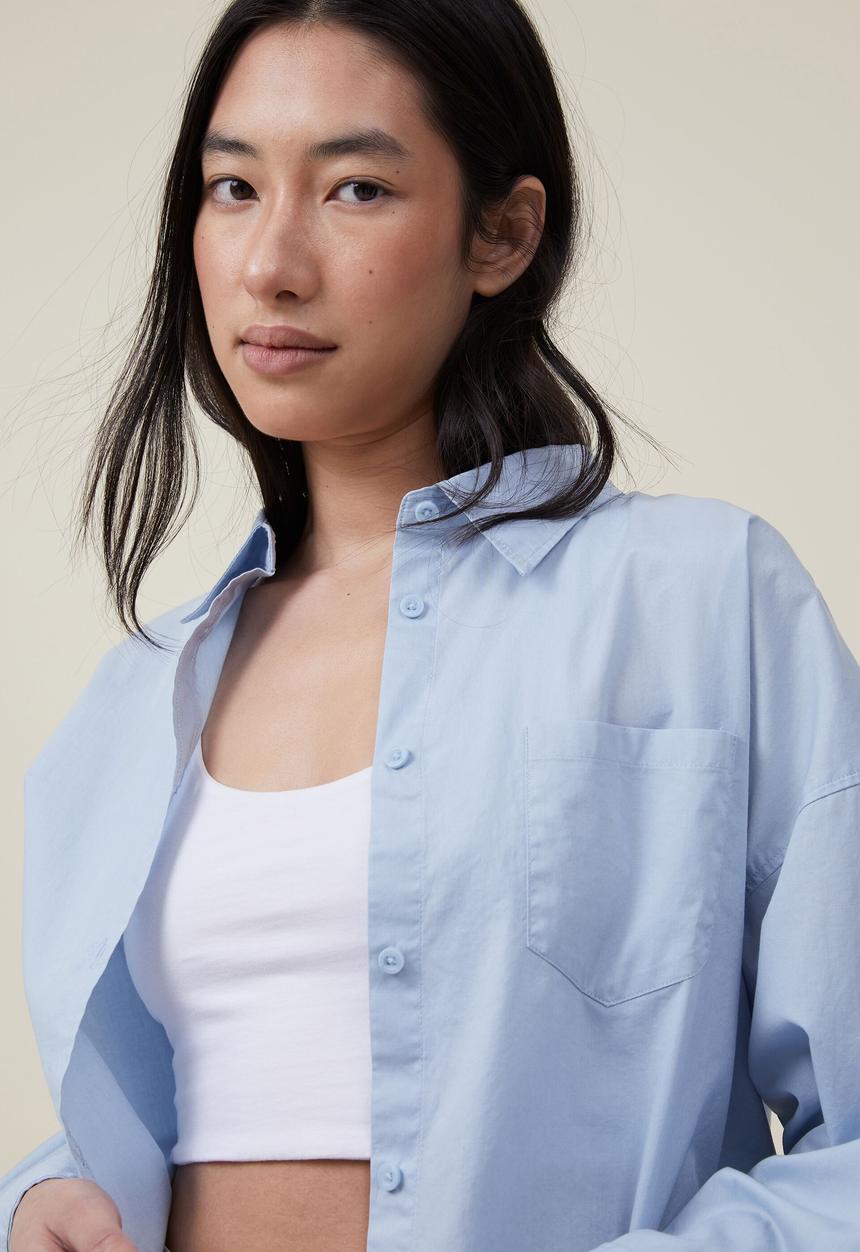Cotton On - dad shirt - shoreline blue