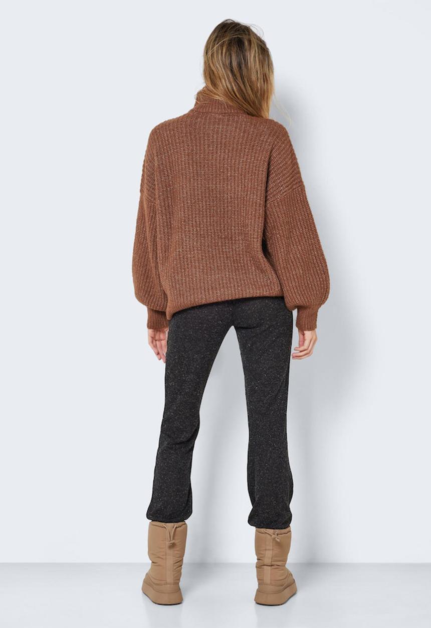 Noisy May - Orla long sleeve high neck knit - cappuccino