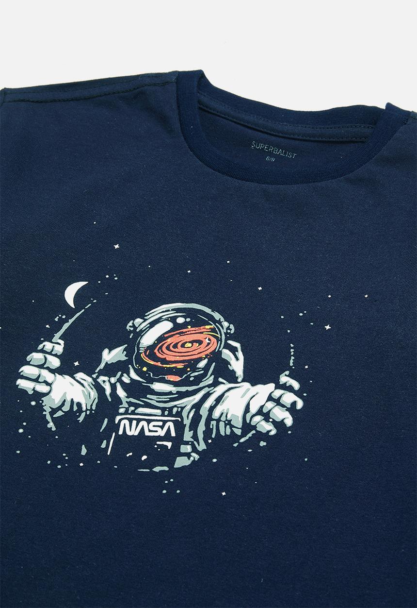 Superbalist - Boys nasa pyjama set - navy/grey melange