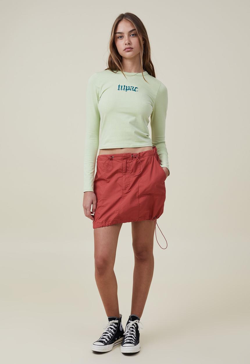 Cotton On - Fitted lcn graphic longsleeve top - lcn br tupac/light lime