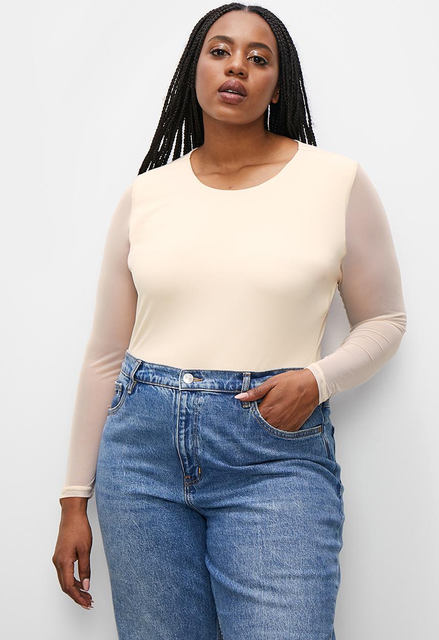 Superbalist - Mesh sleeve bodysuit - shifting sand