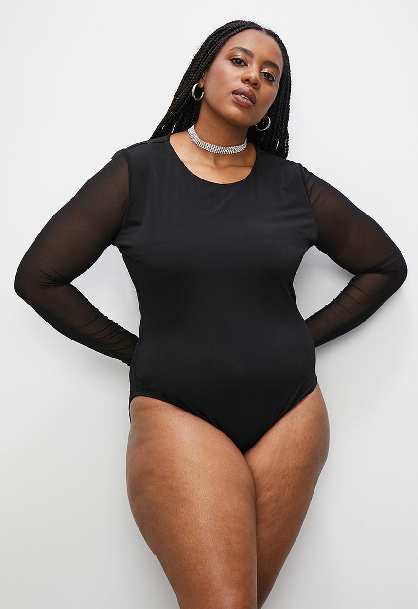 Superbalist - Mesh sleeve bodysuit - black