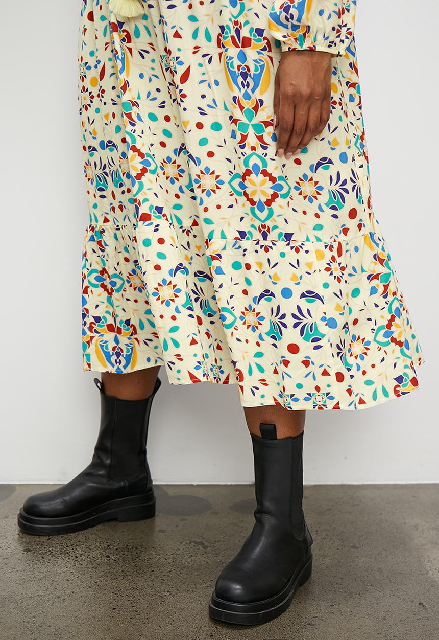 Superbalist - Tiered boho maxi dress - tile print