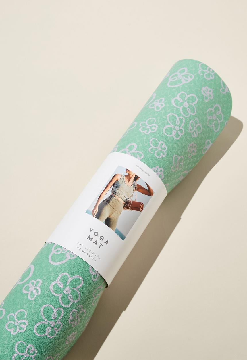 Typo - Printed yoga mat - painterly daisy