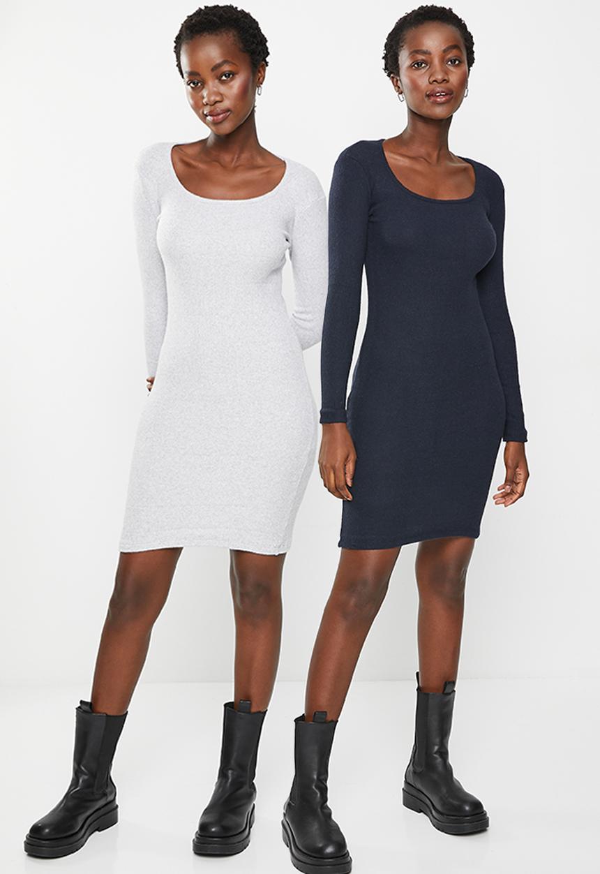 Trendyol - 2-Pack square dress - navy & grey