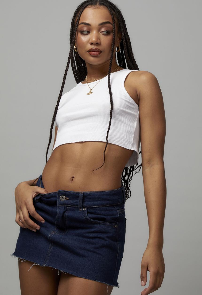 Factorie - denim micro mini skirt - dark blue rinse wash