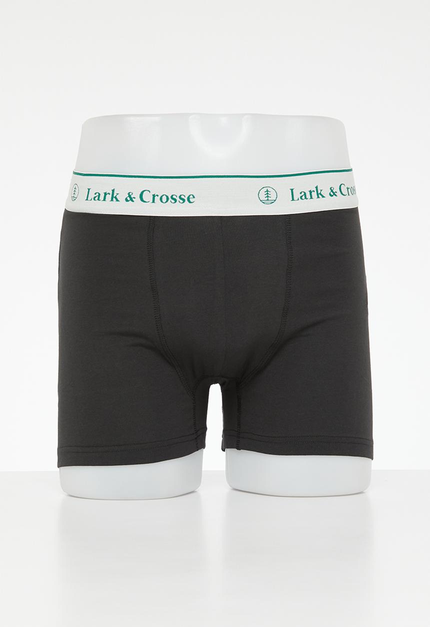 Lark & Crosse - 2 Pack knit boxer brief - black & grey