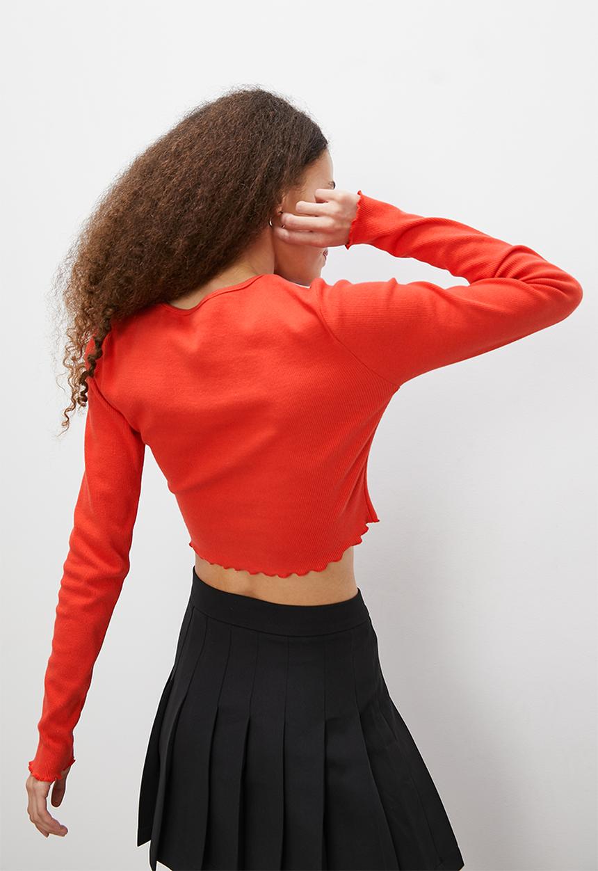 Blake - Crew plain basic rib - red