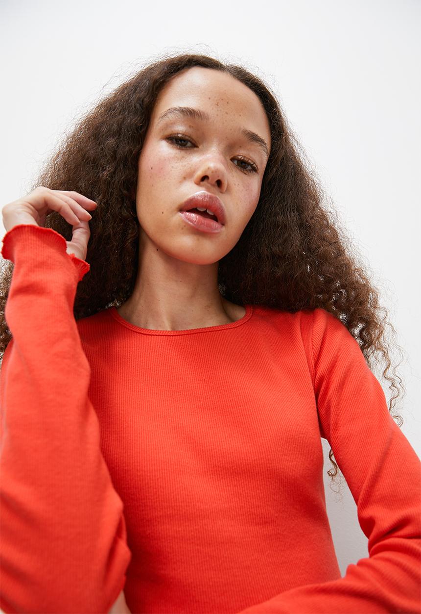 Blake - Crew plain basic rib - red
