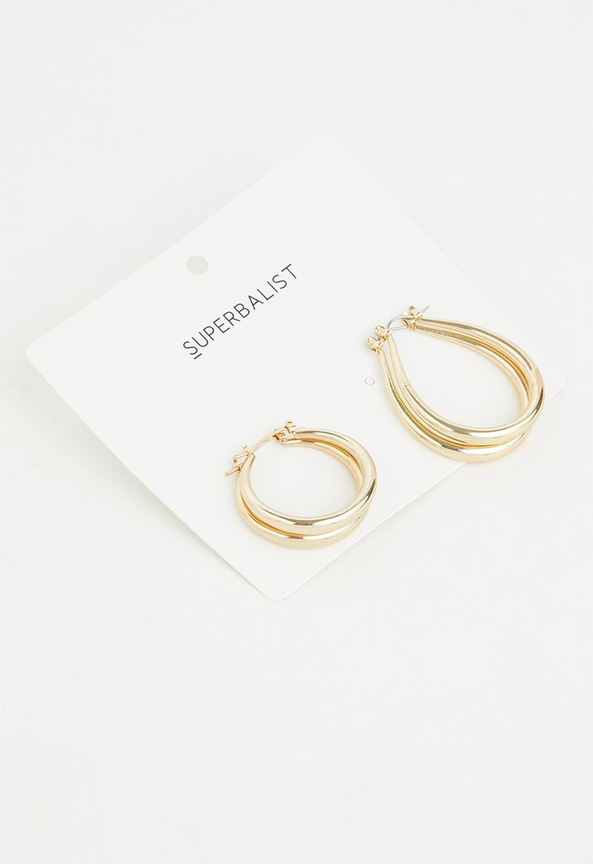 Superbalist - Sage hoop earring set - gold