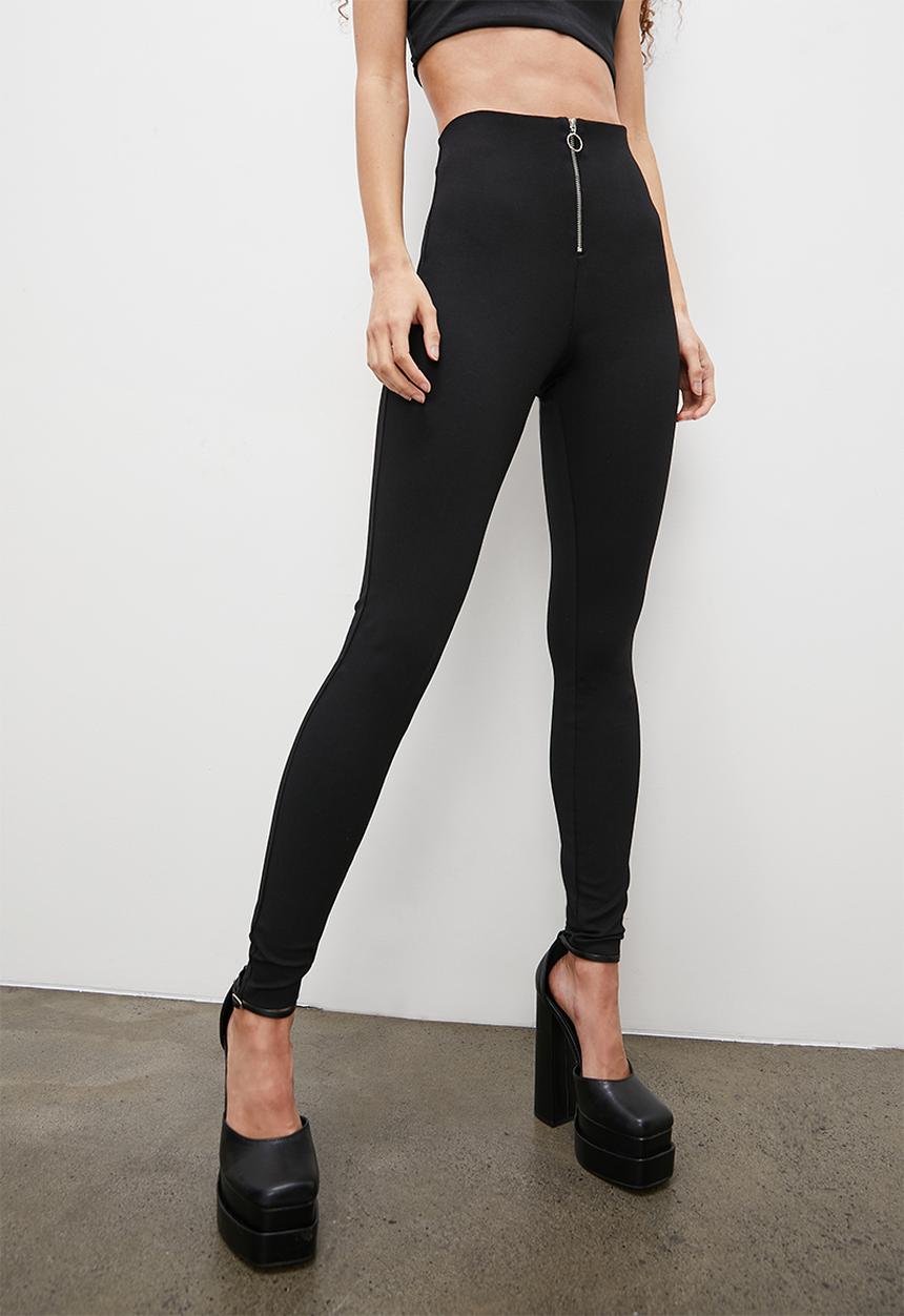 Blake - Zip detail tregging - black