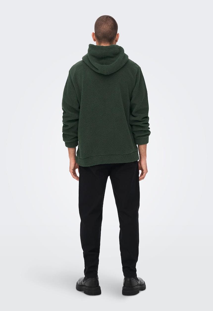 Only & Sons - Onsremy reg teddy hoodie sweat - olive