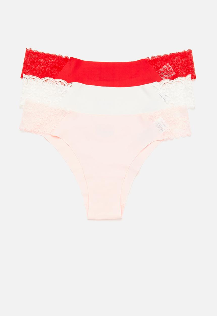 Cotton On - party pants seamless brasiliano brief 3 pack - multi 
