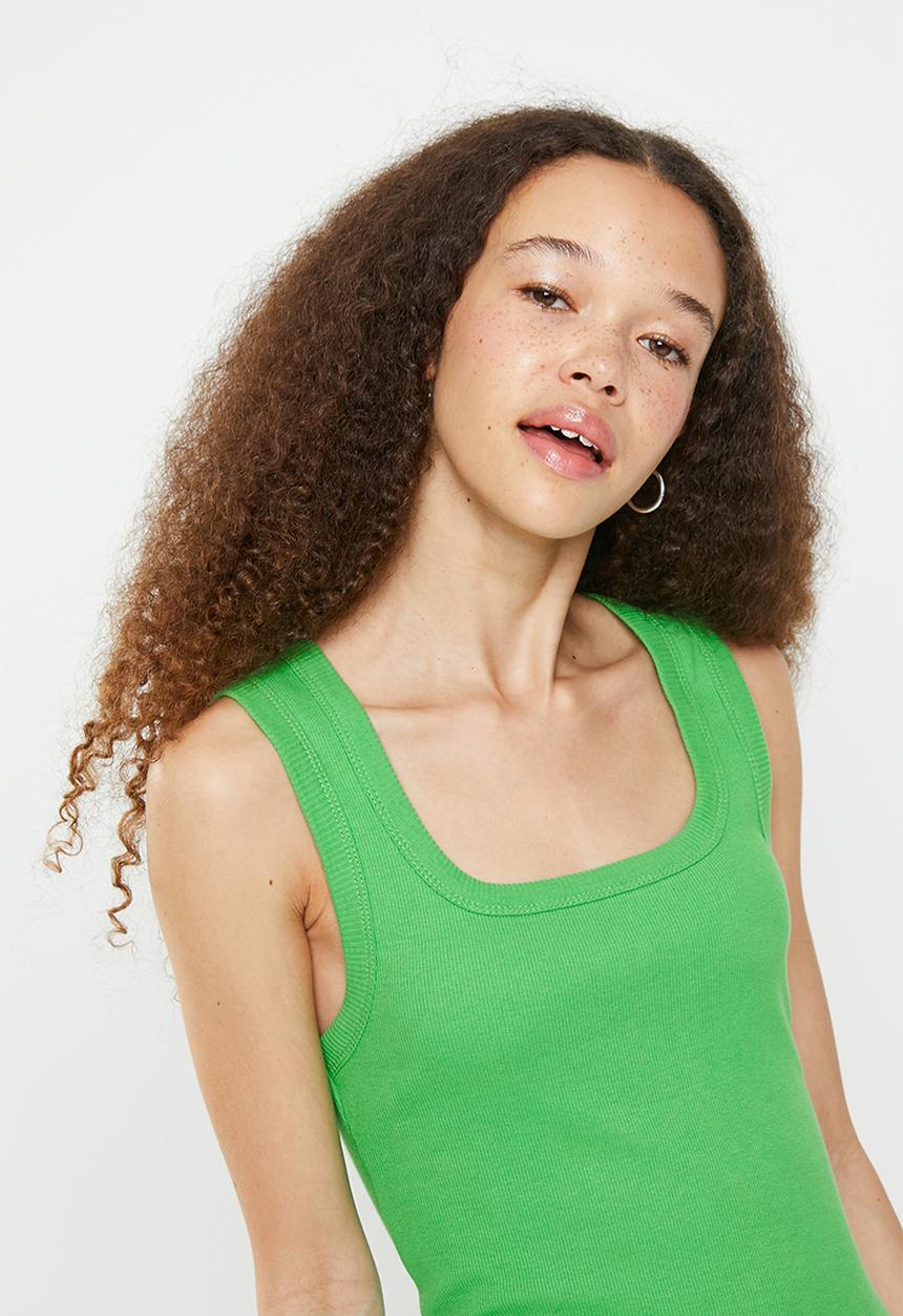 Cotton On - Rib scoop midi dress - garden green