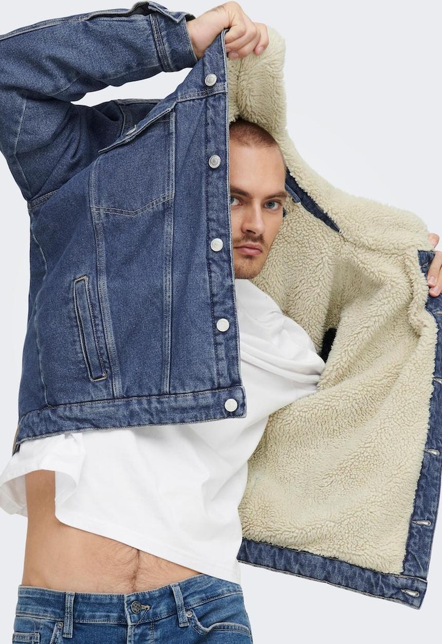 Only & Sons - Onsrick ovz teddy blue 3002 jacket - blue denim