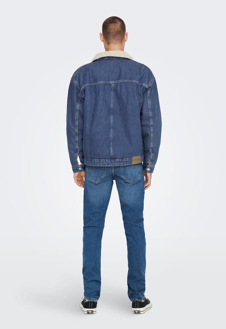 Only & Sons - Onsrick ovz teddy blue 3002 jacket - blue denim