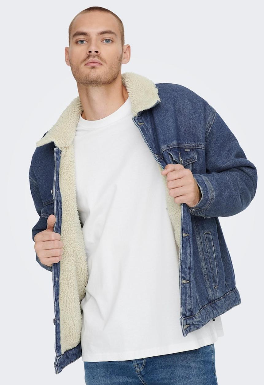 Only & Sons - Onsrick ovz teddy blue 3002 jacket - blue denim