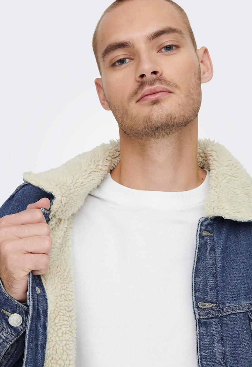 Only & Sons - Onsrick ovz teddy blue 3002 jacket - blue denim