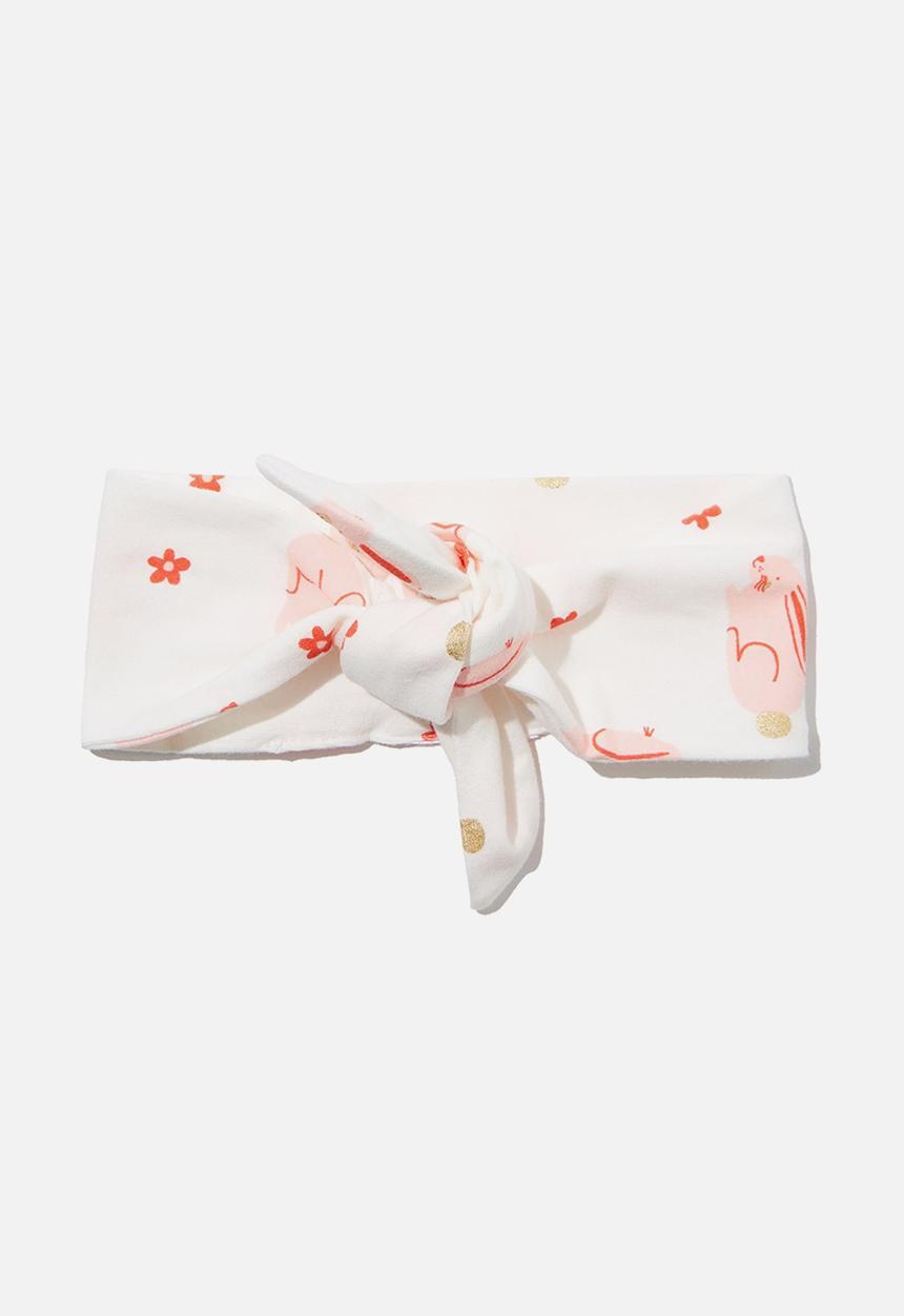 Cotton On - The tie headband - vanilla & pinky bunnies