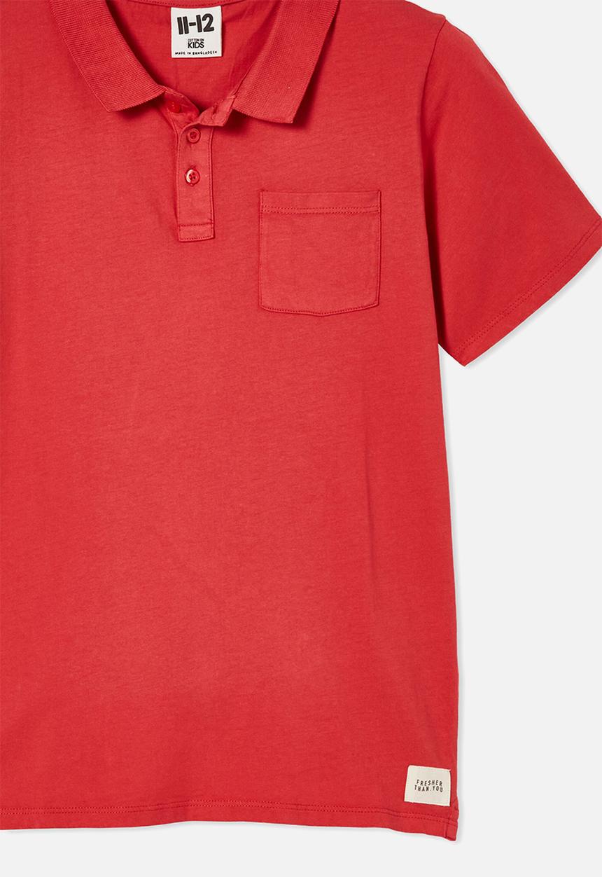 Cotton On - Zach polo - lucky red & light wash