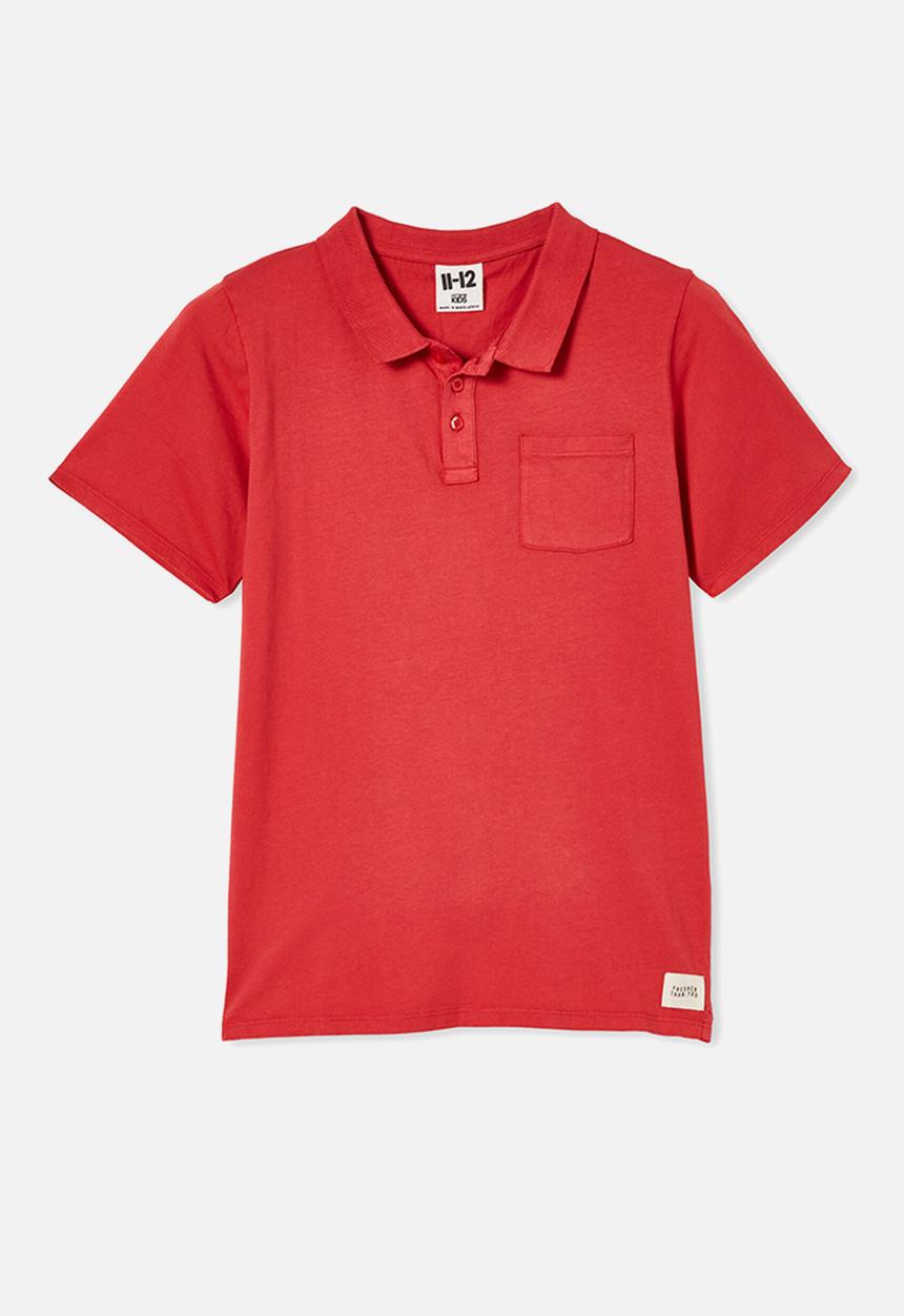 Cotton On - Zach polo - lucky red & light wash