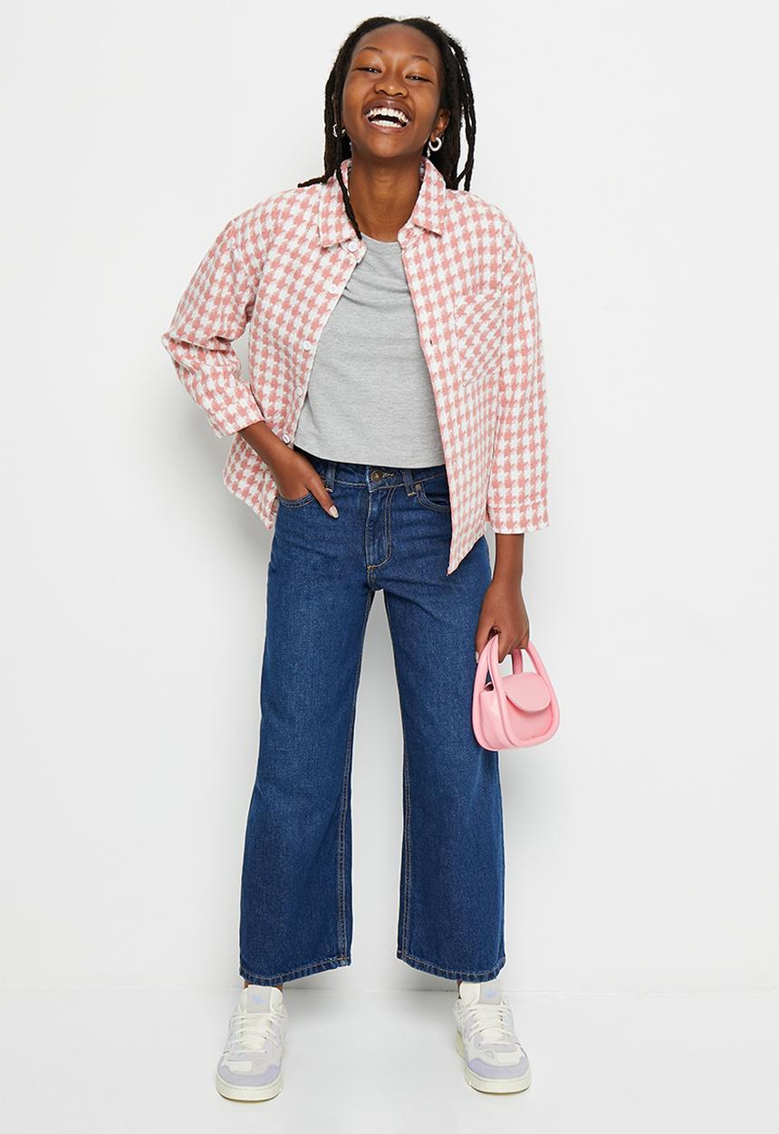 Pop Candy - Check shacket - pink
