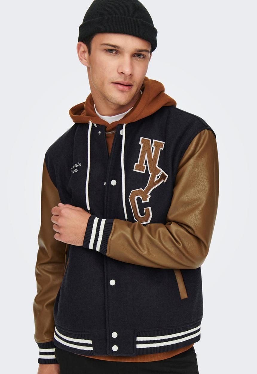 Only & Sons - Onsjay varsity jacket otw - dark navy