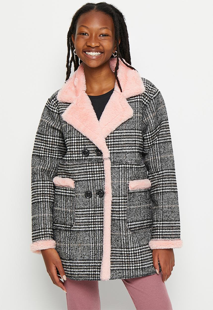 Pop Candy - Girls check coat - multi