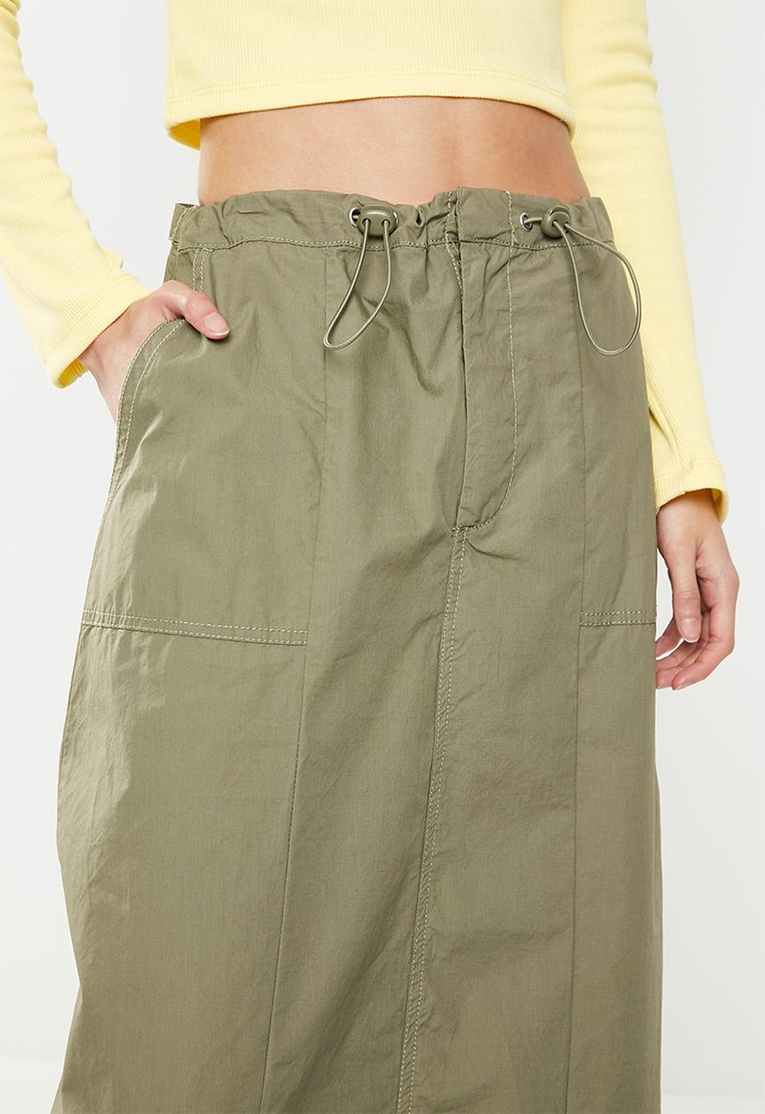 Cotton On - Jordan cargo maxi skirt - khaki
