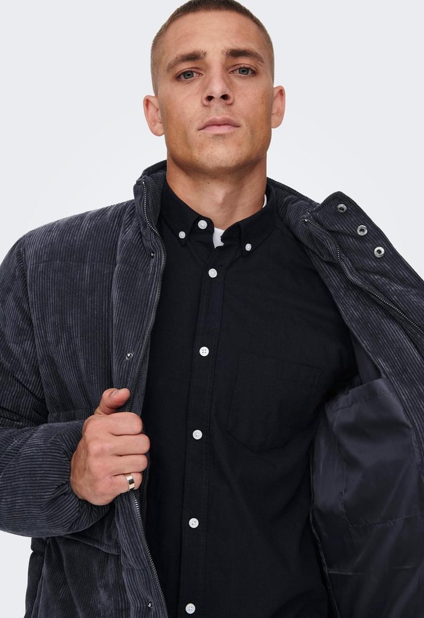 Only & Sons - Onscash corduroy puffer jacket otw - navy