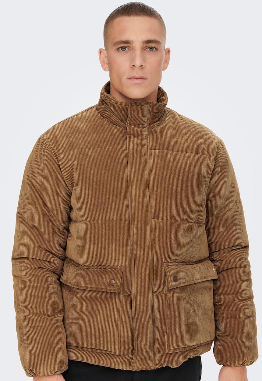 Only & Sons - Onscash corduroy puffer jacket otw - tan