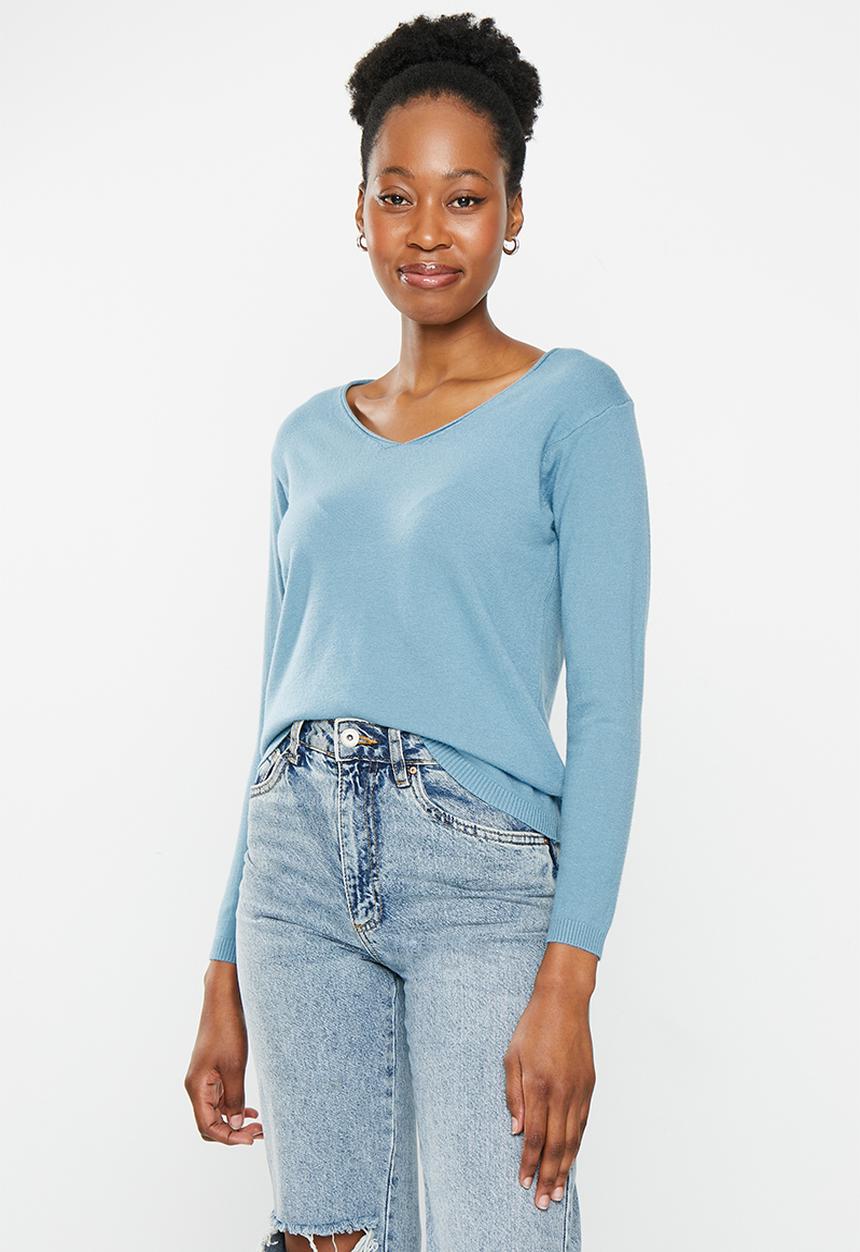 dailyfriday - V-neck jumper - light blue