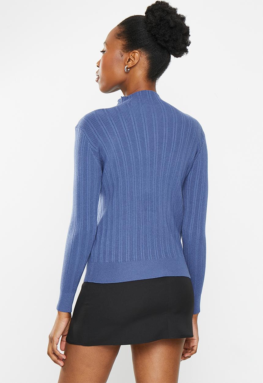 dailyfriday - Rib fitted jumper - blue