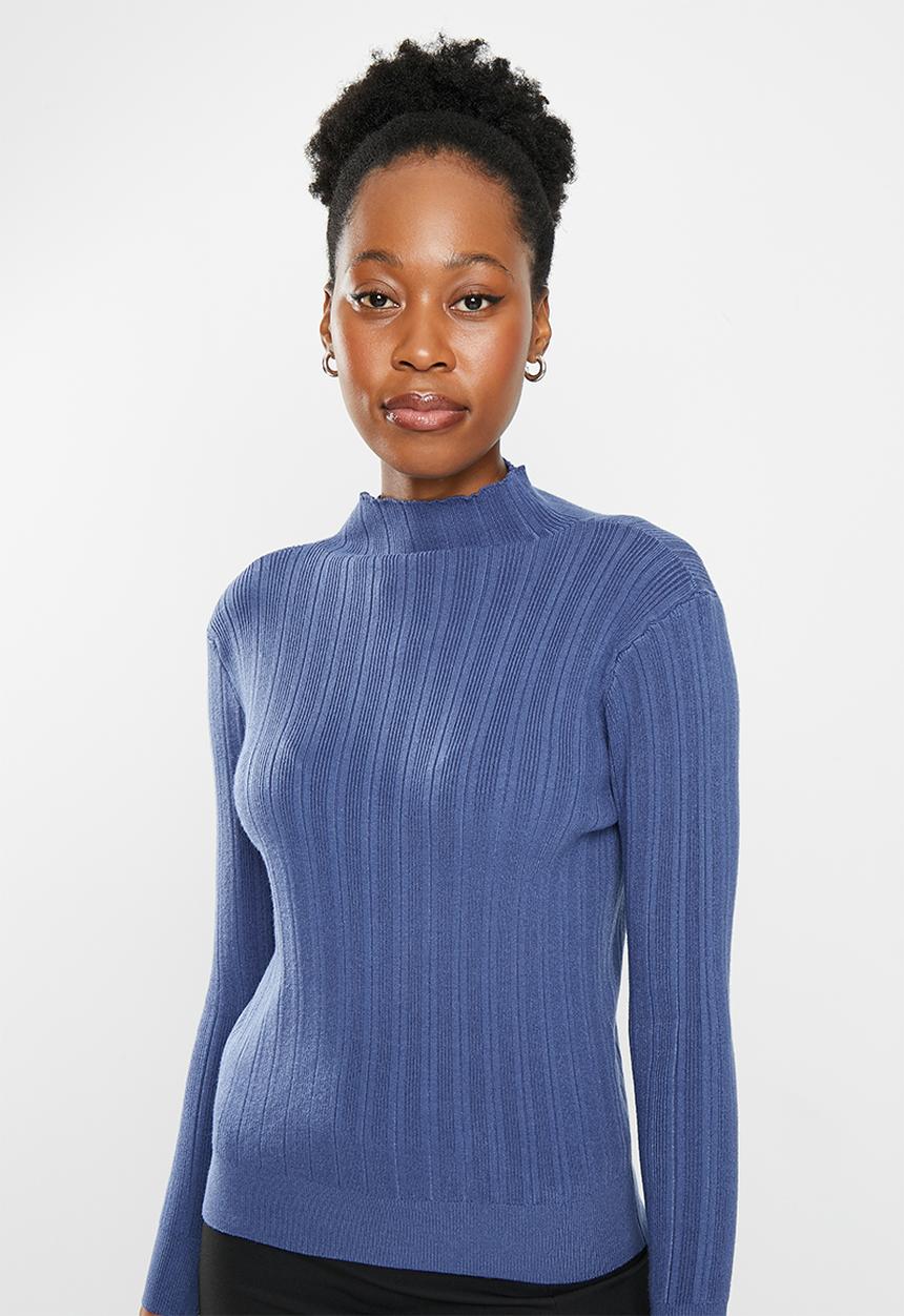 dailyfriday - Rib fitted jumper - blue